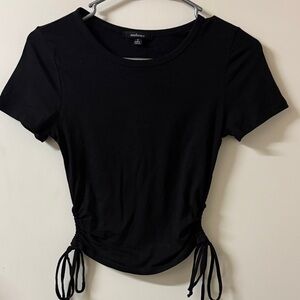Ambiance Black Drawstring Short Sleeve Tee